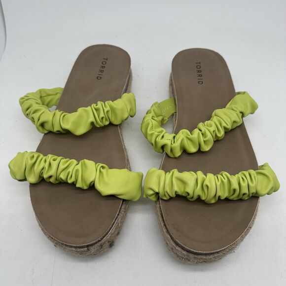 Torrid Sandals Shoes Womens Size 11 WW Green Ruched Espadrille Platform 40335121 - Picture 4 of 11